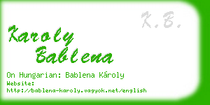 karoly bablena business card